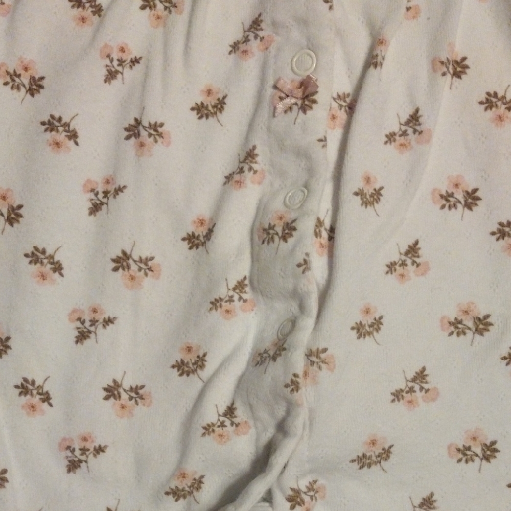 Carter's White and Pink Footie One Piece with Animal Print - Picture 4 of 4